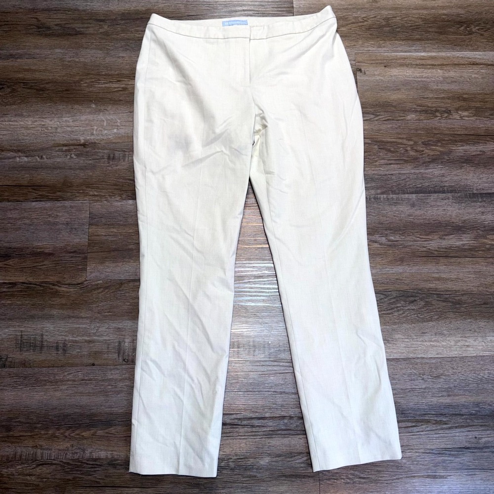 Antonio Melani Dress Pants Womens 12 Beige Straight Leg Business Career Slacks